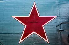 Soviet Red Star Sign On The Board Of The Old Soviet Helicopter