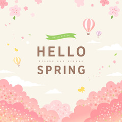 Wall Mural - Spring template with beautiful flower. Vector illustration
