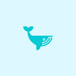 tech whale logo or animal logo