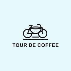 Wall Mural - bike coffee logo or cafe icon