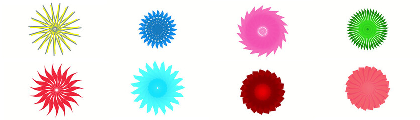 Poster - Set of colored circular patterns. Decoration or decor.