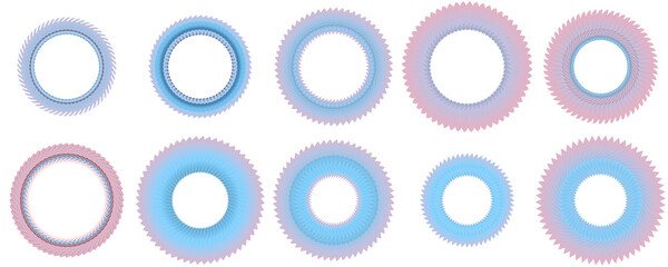 Poster - Set of colored circular patterns. Decoration or decor.