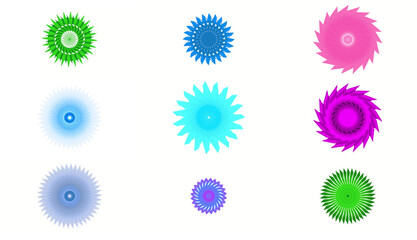 Poster - Set of colored circular patterns. Decoration or decor.