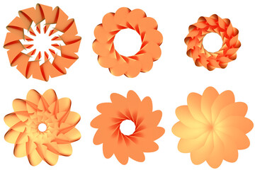 Poster - Set of golden circular patterns. Decoration or decor.