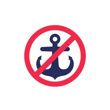 No Mooring Or Docking Sign, Vector Icon