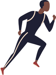 Wall Mural - Black Man Running Cartoon Illustration