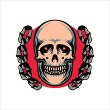 Skull And Chains Tattoo Vector Design