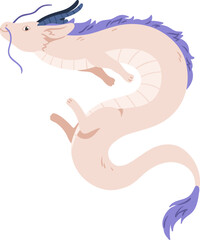 Cute Funny Dragon Childish Cartoon Illustration