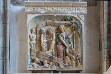 Wall Mural - Sculpture in the abbey of Mont Saint Michel in France