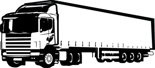 Wall Mural - The vector illustration of the Larry car, concept semi-truck vector, truck with trailer