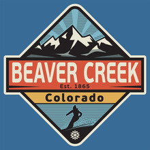 Emblem With The Name Of Beaver Creek, Colorado