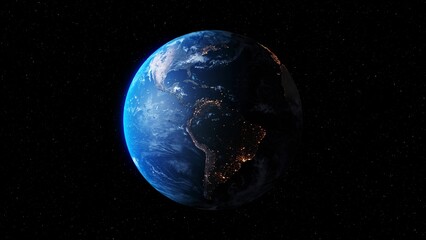 Wall Mural - Planet earth with realistic geography surface and orbital 3D cloud atmosphere . Outer space view of world globe sphere of continents . 3D rendering graphic . Elements of this image furnished by NASA .