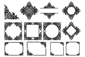 set of  Ornament Border Frame vector