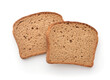 Top view of two rye bread slices