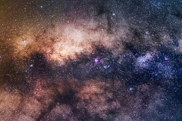Wall Mural - Landscape with Milky way galaxy. Night sky. galaxy M87. lagoon nebula.