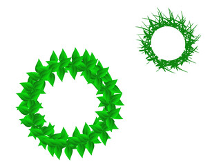 Poster - Herbal leaf wreaths - stock vector