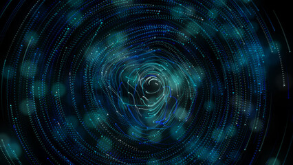 Wall Mural - futuristic black hole. 4k. 3d rendering traveling through star fields flying at extremely high speed