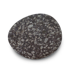 Aufkleber - Pebble. Smooth gray sea stone isolated on white background with shadows, clipping path  for isolation without shadows on white