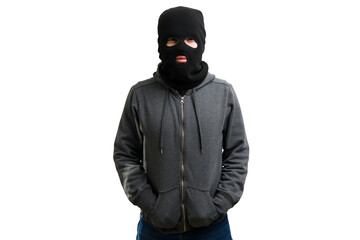 Wall Mural - Criminal wearing a black balaclava