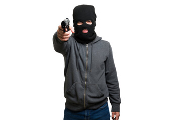 Wall Mural - Committing a robbery at gunpoint