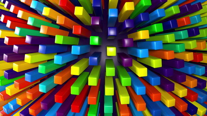 Poster - Multicolored sphere lines. Computer generated 3d render