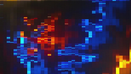 Aufkleber - geometric rectangles with 3d render with bright highlights and minimalistic mosaics. futuristic digi