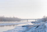 Fototapeta Na sufit - Polska Zimą na rzeką San