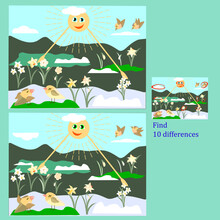 Find 10 Differences Rebus For Children Under 6 Years Old According To The Seasons