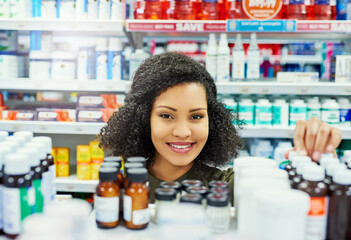 Poster - They always have what Im looking for. Cropped shot of a female customer in a pharmacy.