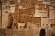 Closeup shot of buildings made of concrete under the sun in Morocco