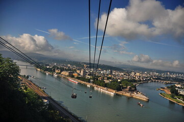 Sticker - View from Fortress Ehrenbreitstein in Koblenz- Germany -Deutsches Ecke (German Corner) 2015