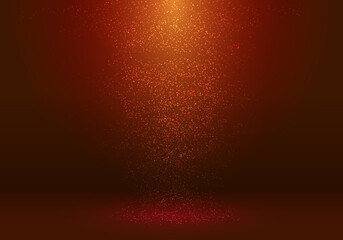 Wall Mural - 3d studio room lighting and dust on red background