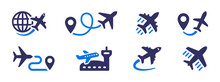 Plane Icon Collection. Airplane, Airport, Aircraft Icon Set.