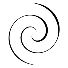 Leinwandbilder - Spiral, swirl, twirl and whirl element. Helix, volute ripple, vortex shape