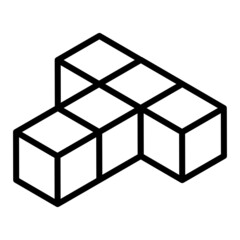 Aufkleber - 3d Cube icon, symbol illustration. Building, cargo icon. Squares cubic, cubism graphic