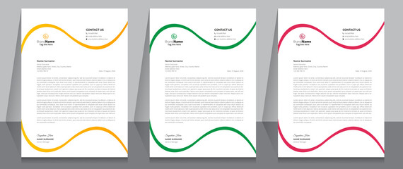 Wall Mural - Letterhead Format Template, Business Style Letterhead Design Template. Company Letterhead Template Designs.