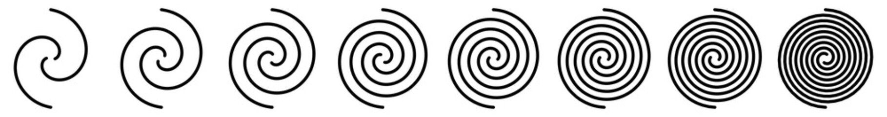 Leinwandbilder - Spiral, swirl, twirl and whirl element. Helix, volute ripple, vortex shape