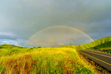 Fototapeta Tęcza - Double rainbow, on the slopes of the Golan Heights