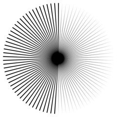 Poster - Radial, radiating and converging lines, stripes. Circular, rotated burst, spoke lines