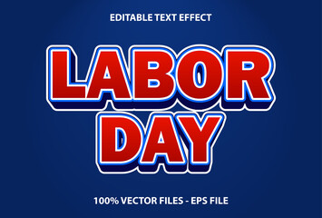Wall Mural - labor day text effect on blue color background. editable designs for templates.