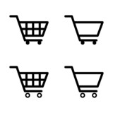 Fototapeta  - Set of shopping cart sale icon, market story shop vector illustration symbol isolated on white background