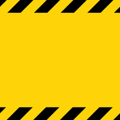 Wall Mural - Black and yellow diagonal line striped. Blank vector illustration warning background. Hazard caution sign tape. Space for text