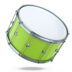 Realistic drum on white background. 3d render concept of musical instrument