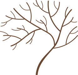 bare tree colored illustration