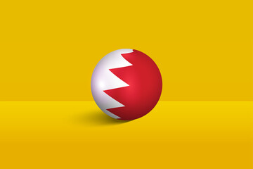 Wall Mural - Bahrain round flag 3D render vector buttons shape, Bahrain circle flag vector