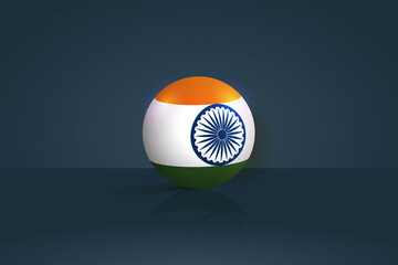 Wall Mural - India round flag 3D render vector buttons shape, India circle flag vector