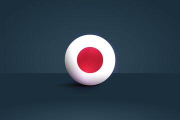 Wall Mural - Japan round flag 3D render vector buttons shape, Japan circle flag vector