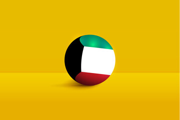 Wall Mural - Kuwait round flag 3D render vector buttons shape, Kuwait circle flag vector