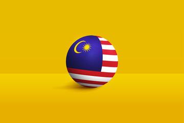 Wall Mural - Malaysia round flag 3D render vector buttons shape, Malaysia circle flag vector