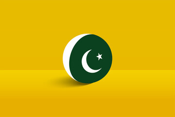 Wall Mural - Pakistan round flag 3D render vector buttons shape, Pakistan circle flag vector